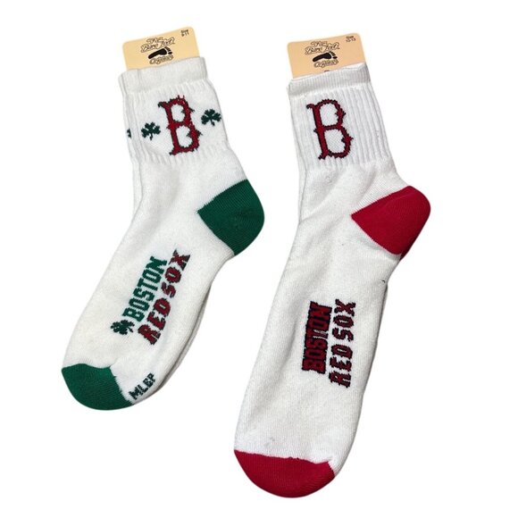 Boston Red Sox Socks 2-Pack White Red Green Size 9-11 & 10-13 MLB Originals - Picture 1 of 7